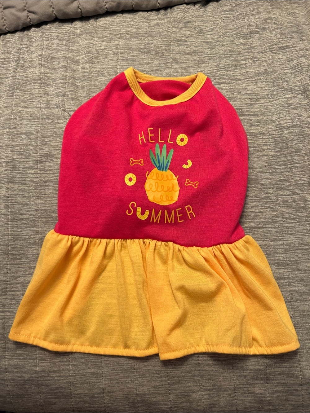 Top Paw Pink and Yellow Pineapple Pet Dress